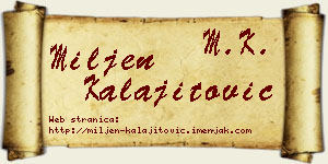 Miljen Kalajitović vizit kartica